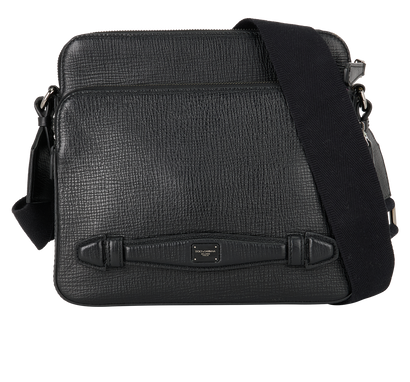 Cordura Messenger, £280, Handbags, Black, Leather, Front view